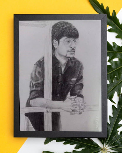 Realistic Handmade B&W Sketch  Portrait