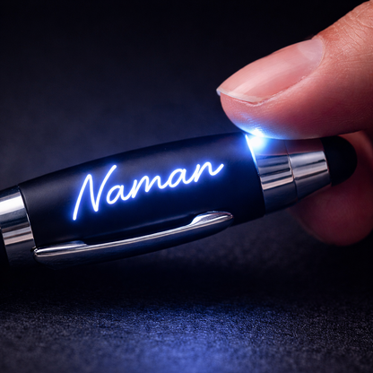 Personalized Pen And LED Keychain Set