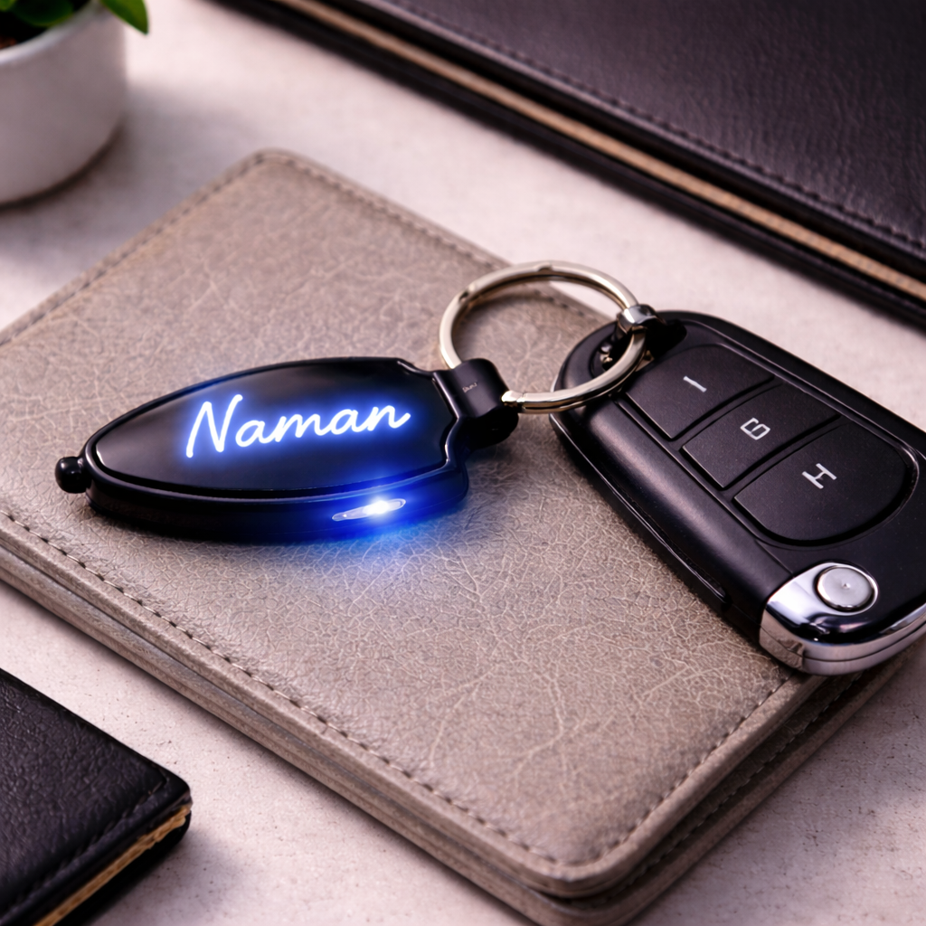 Personalized Pen And LED Keychain Set