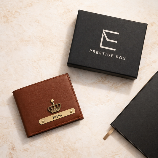 Personalized Textured  Wallet With Name & Charm