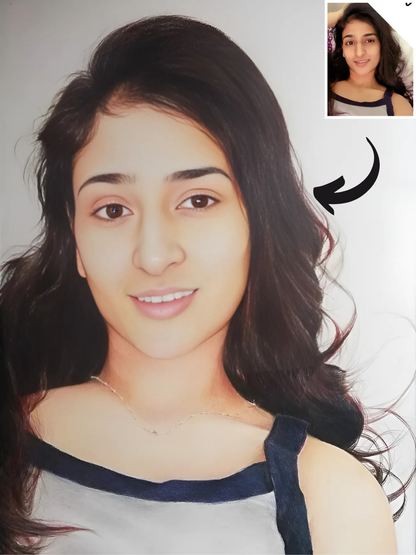 Realistic Handmade Coloured Sketch  Portrait
