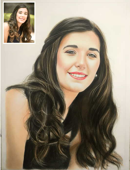 Realistic Handmade Coloured Sketch  Portrait