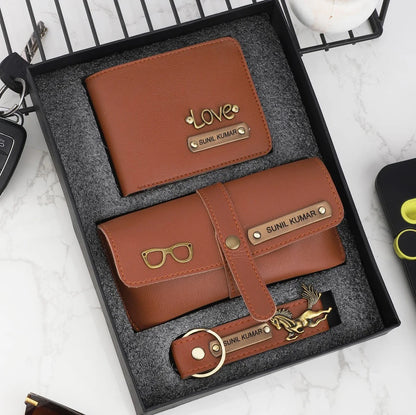 Essentials Set: Wallet, Eyewear Case & Keychain