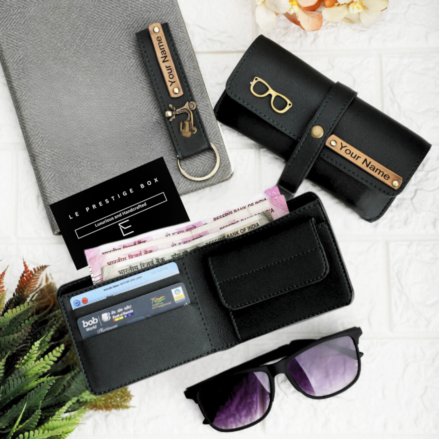 Essentials Set: Wallet, Eyewear Case & Keychain