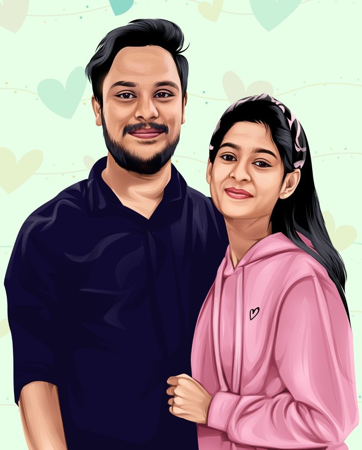 Digital Coloured Personalized Portrait illustration Art (Softcopy)