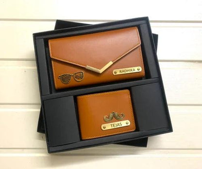 Customised Couple Wallets Gift Combo - Gift for Couple - Le Prestige Box