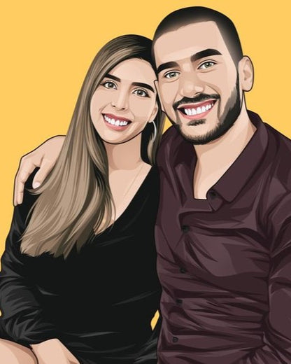 Digital Coloured Personalized Portrait illustration Art (Softcopy)