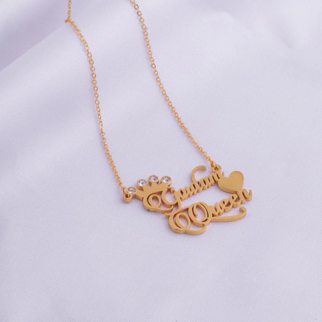 Elegant With Charming Double Name Necklace - Le Prestige Box