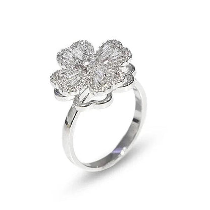 Floral Four Heart Rotating Ring - Le Prestige Box