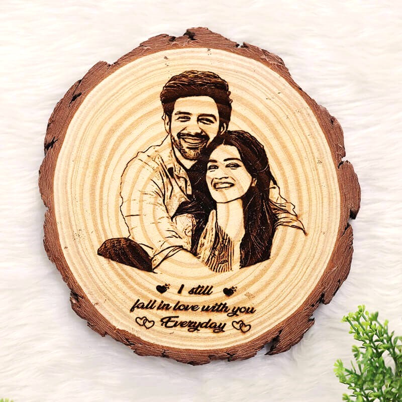 Wooden Engraved Photo Frame with Stand (6.5 Inches)