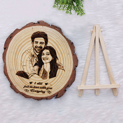 Wooden Engraved Photo Frame with Stand (6.5 Inches)