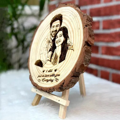 Wooden Engraved Photo Frame with Stand (6.5 Inches)