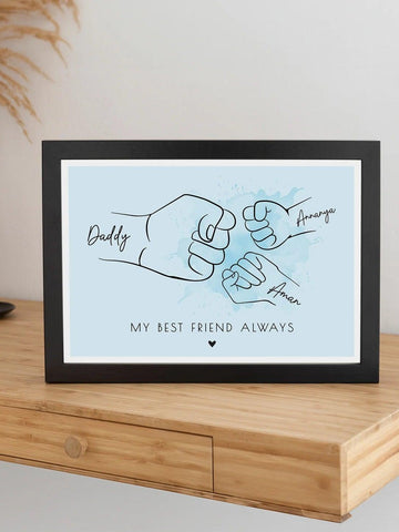 Personalized Fist Bump With Dad Frame