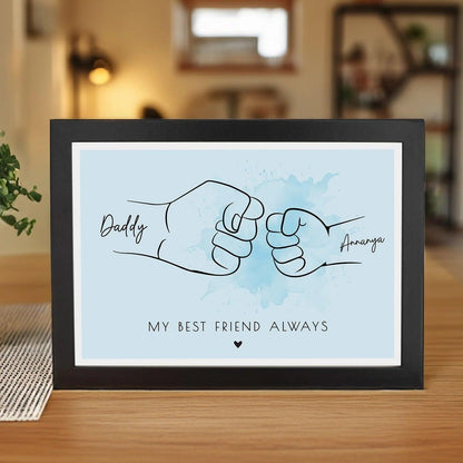 Personalized Fist Bump With Dad Frame - Le Prestige Box