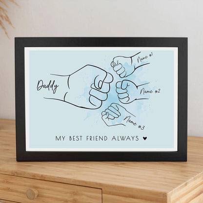 Personalized Fist Bump With Dad Frame - Le Prestige Box