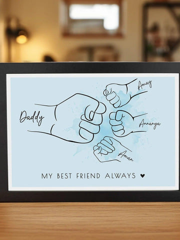 Personalized Fist Bump With Dad Frame