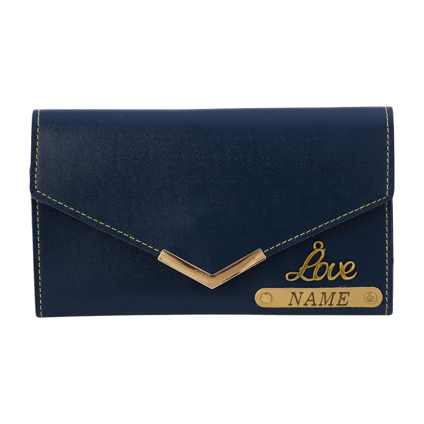 PERSONALIZED WOMEN CLUTCH WITH NAME AND CHARM | BLUE COLOUR - Le Prestige Box