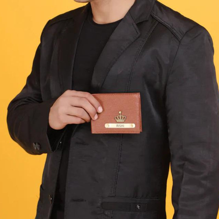 Personalized Textured Wallet With Name & Charm - Le Prestige Box