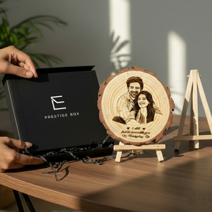 Wooden Engraved Photo Frame with Stand (6.5 Inches)