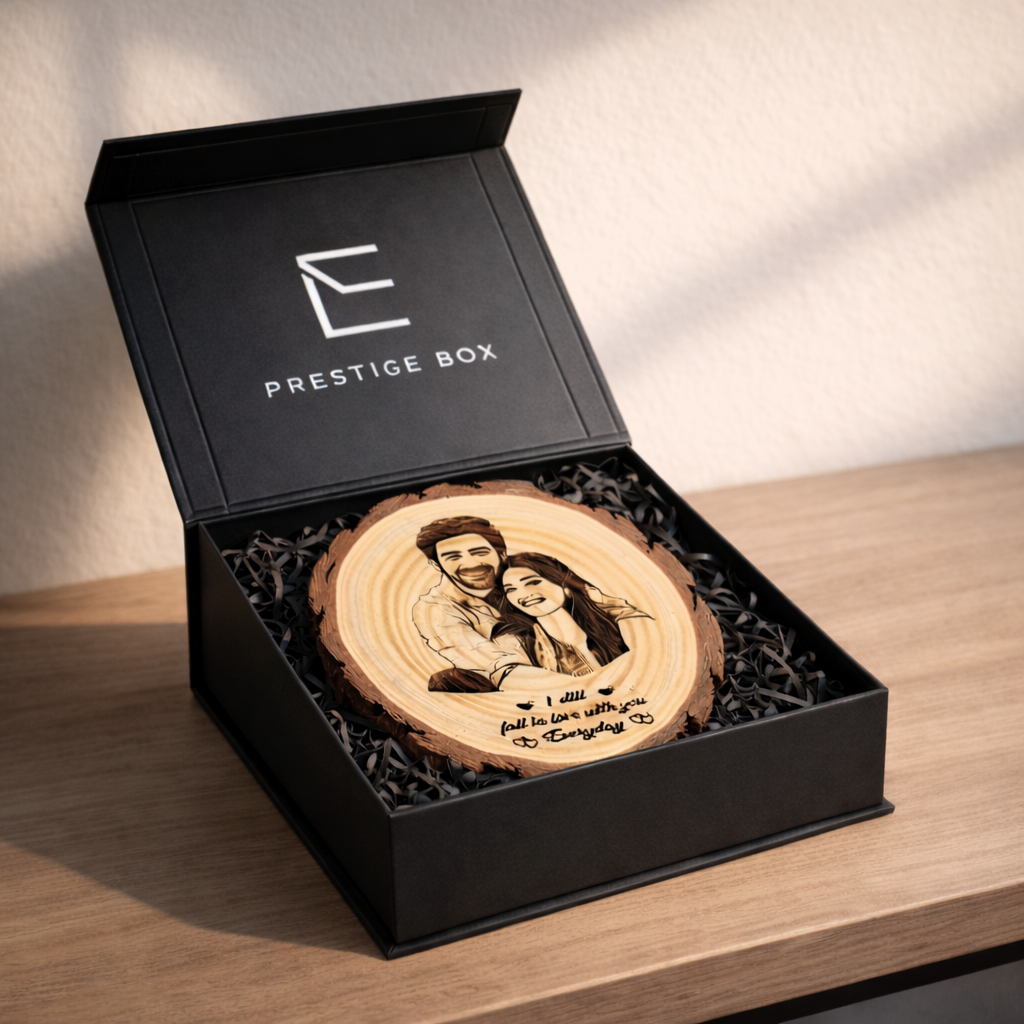 Wooden Engraved Photo Frame with Stand (6.5 Inches)